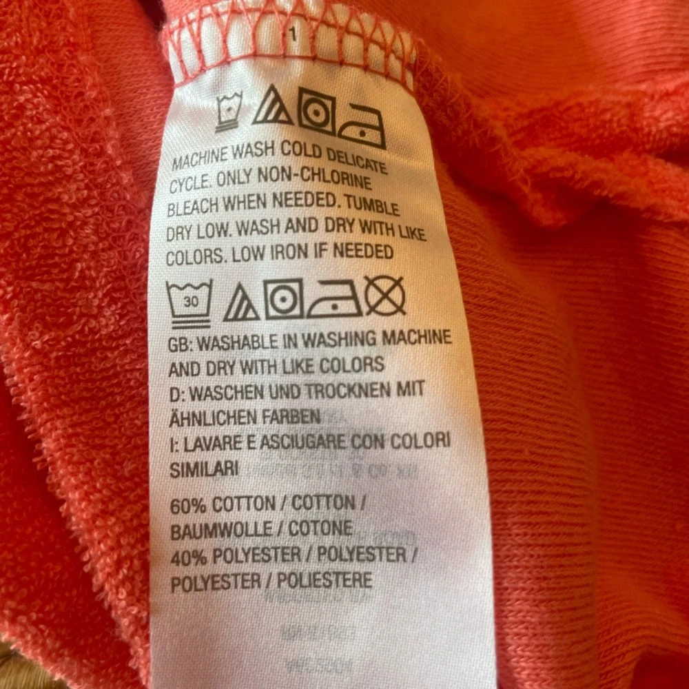 New D & Co. Beach Coral Orange French Terry Top - Picture 10 of 11